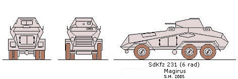 SdKfz 231 Schwere PanzerspÃ¤hwagen(6 rad - Magirus) scale illustration