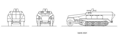 SdKfz 251/ 4 Ausf A,B,C Ammunition Carrier/Prime Mover(Hanomag) scale illustration