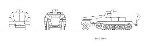 SdKfz 251/ 6 Ausf A,B,C Command Vehicle(Hanomag) scale illustration