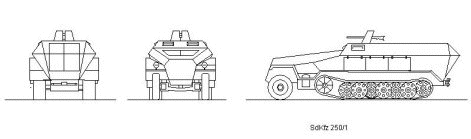 SdKfz 251/11 Ausf A,B,C Telephone Vehicle(Hanomag) scale illustration