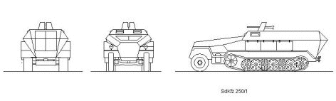 SdKfz 251/12 Ausf A,B,C Survey Section Instrument Vehicle(Hanomag) scale illustration