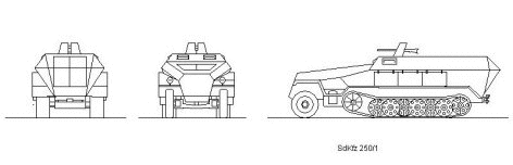 SdKfz 251/15 Ausf A,B,C Flash Spotting Vehicle(Hanomag) scale illustration