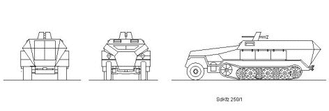 SdKfz 251/16 Ausf D Flame Throwing Vehicle(Hanomag) scale illustration