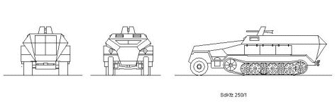SdKfz 251/18 Ausf D Observation Post Vehicle(Hanomag) scale illustration