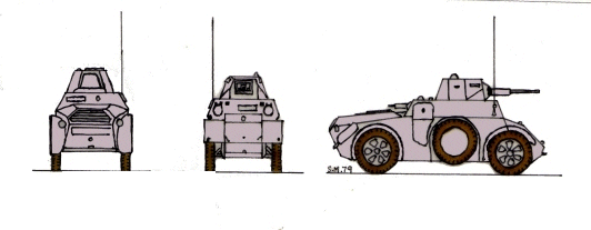 Auto Blinda 43 Armoured Car scale illustration