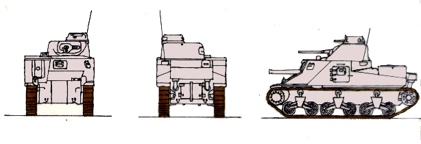 Medium M3A3 (Grant IV)(Grant IV) scale illustration