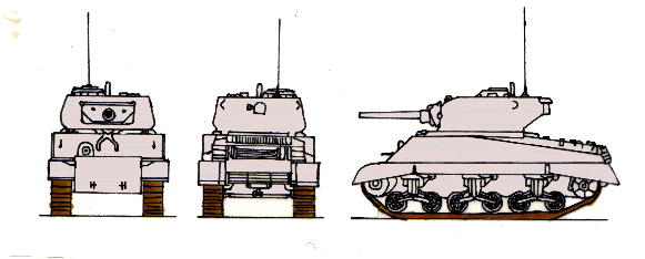 Medium M4A6(Sherman) scale illustration