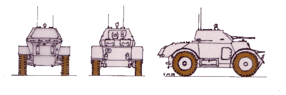 T17E1 Armoured Car(Staghound) scale illustration